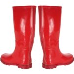 Red Rubber Boots on White Background